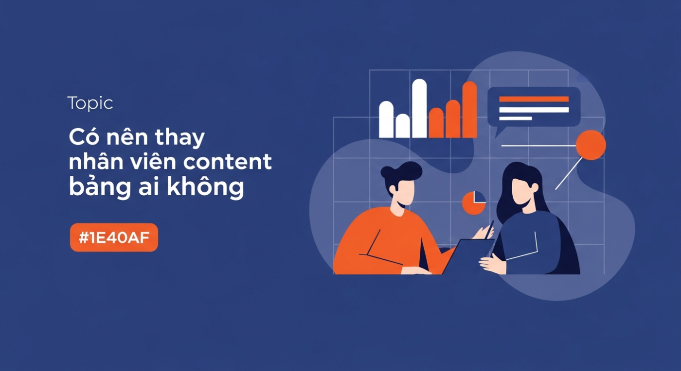 Ảnh minh họa bài viết về có nên thay nhân viên content bằng ai không — HUQI Marketing